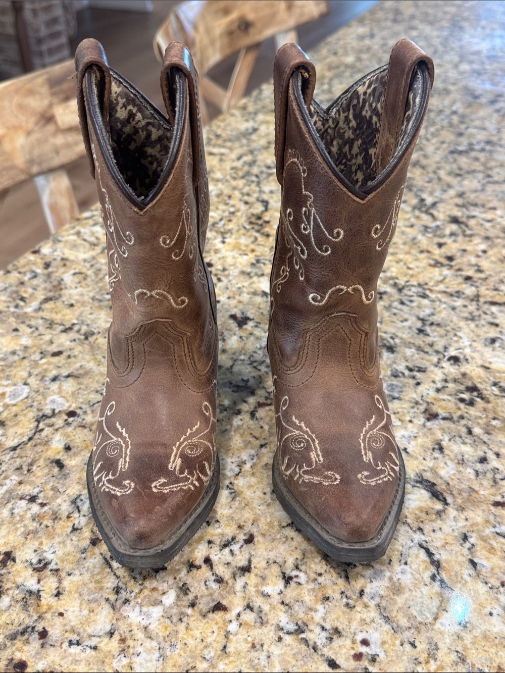 Toddler Brown Embroidered Western Cowboy Boots